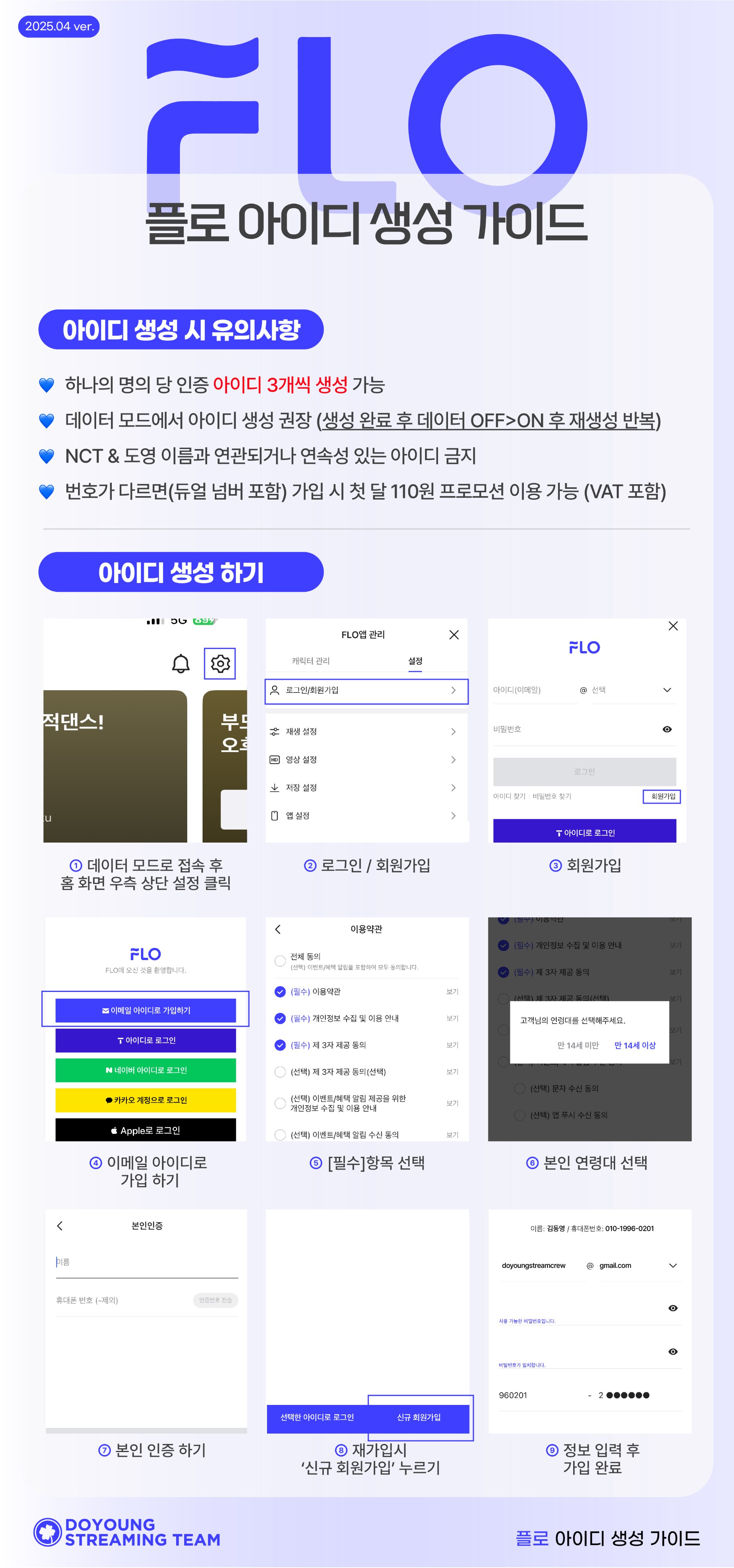 아이디생성 가이드 플로